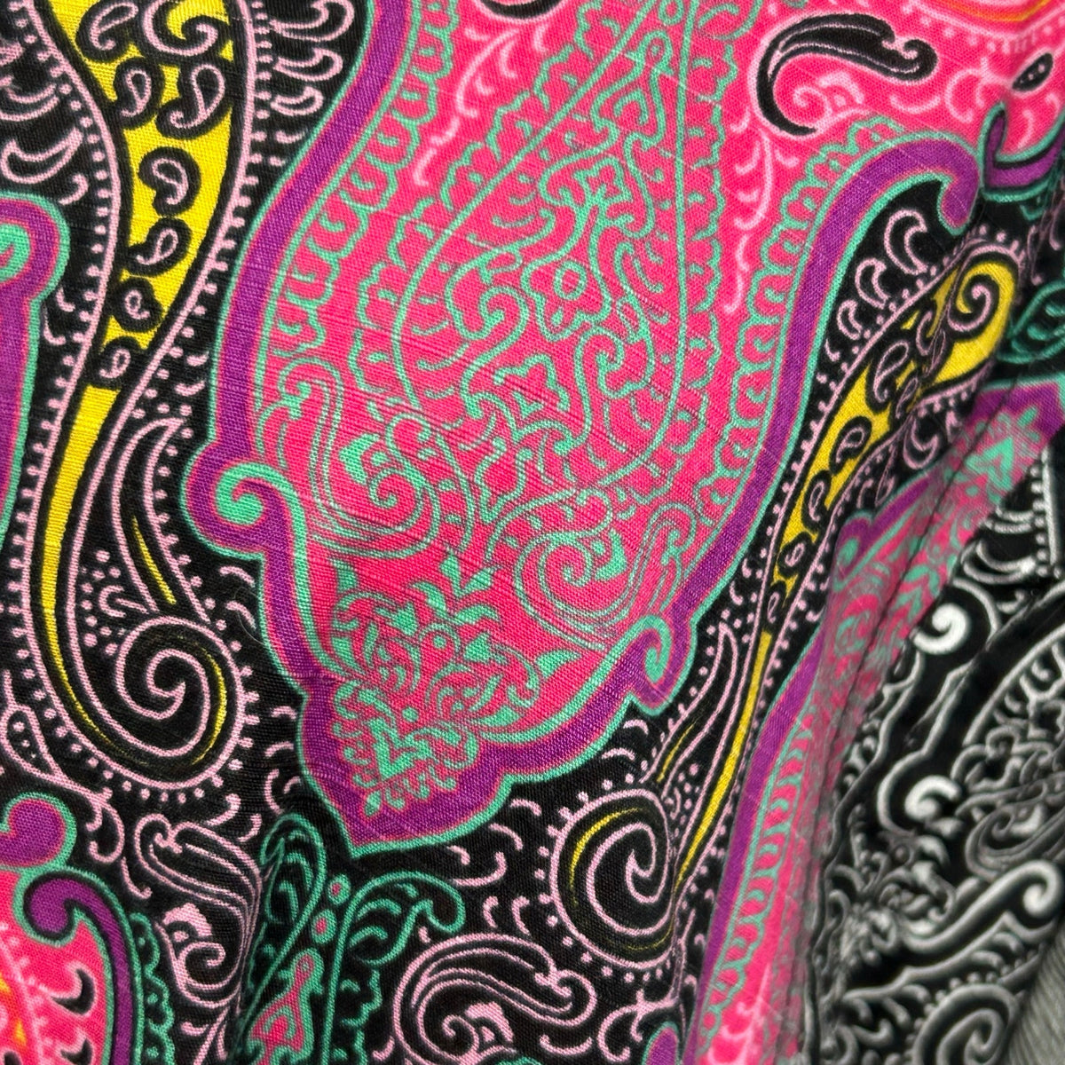Artisan India L Multicolor Maxi Dress Paisley Silk Patchwork Maximalist Dopamine