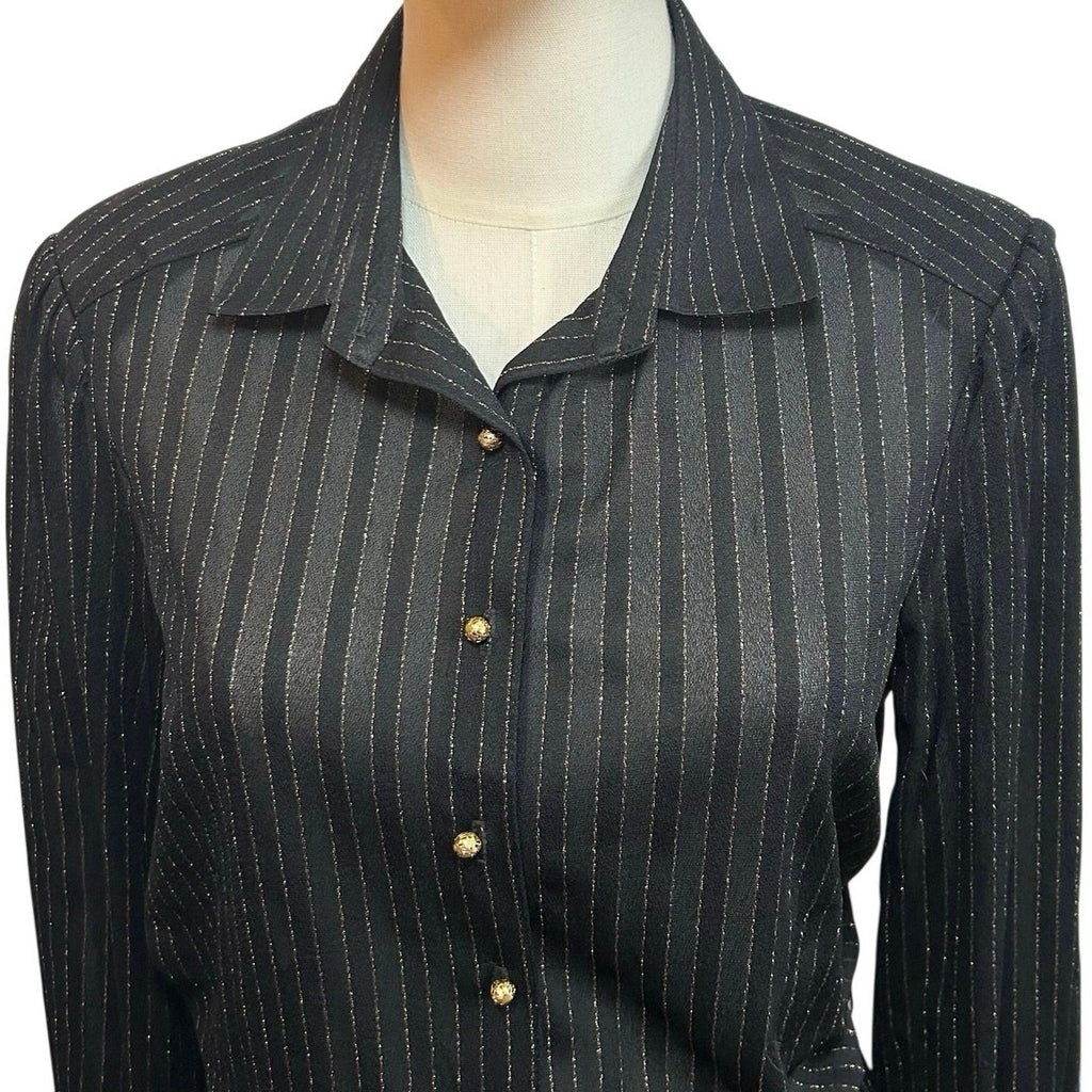 VTG 70s Butte Knit Sheer Pinstripe Pleated Midi Dress Whimsigoth Poetcore Preppy