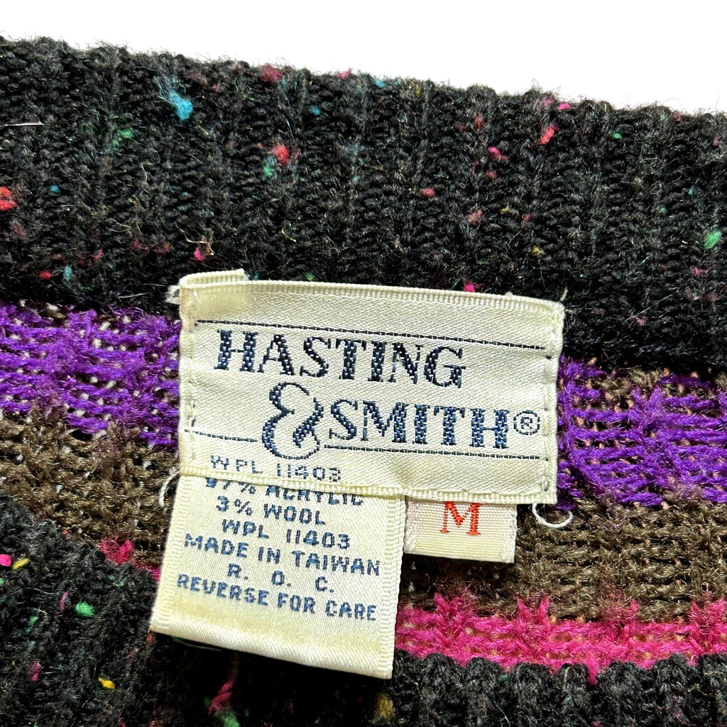 VTG 90s Hastings & Smith M Southwestern Aztec Cable Knit Crewneck Sweater