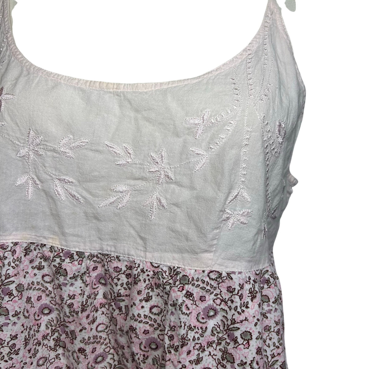 VTG Y2K Vanity Cami Tank Top XL Pink Boho Cottage Coquette Casual Retro Festival