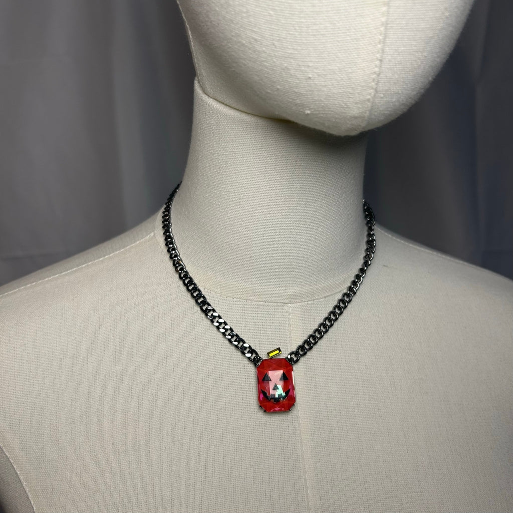 Betsey Johnson Orange Pumpkin Pendant Chain Necklace Halloween Goth Whimsygoth