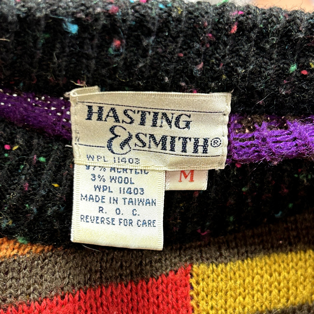 VTG 90s Hastings & Smith M Southwestern Aztec Cable Knit Crewneck Sweater