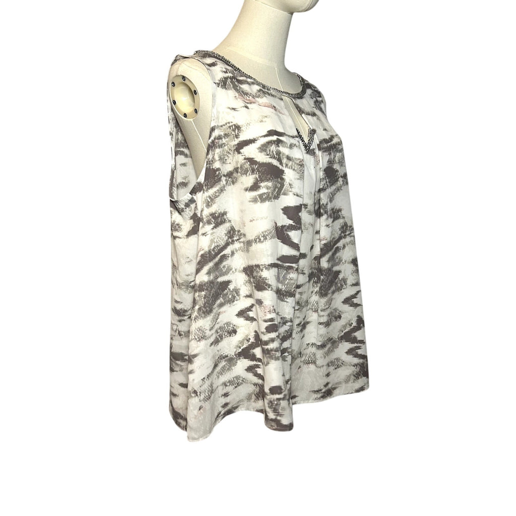 Juicy Couture Y2K Rhinestone Keyhole Abstract Blouse XL Glam Coquette Indie