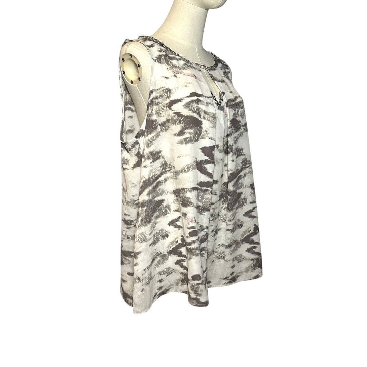Juicy Couture Y2K Rhinestone Keyhole Abstract Blouse XL Glam Coquette Indie