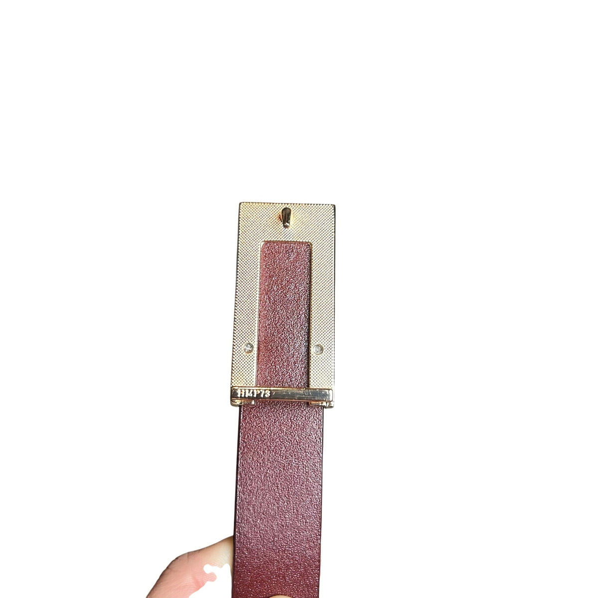 VTG Red Brown Adjustable Leather Belt Brass Buckle Minimalist Retro Western Boho