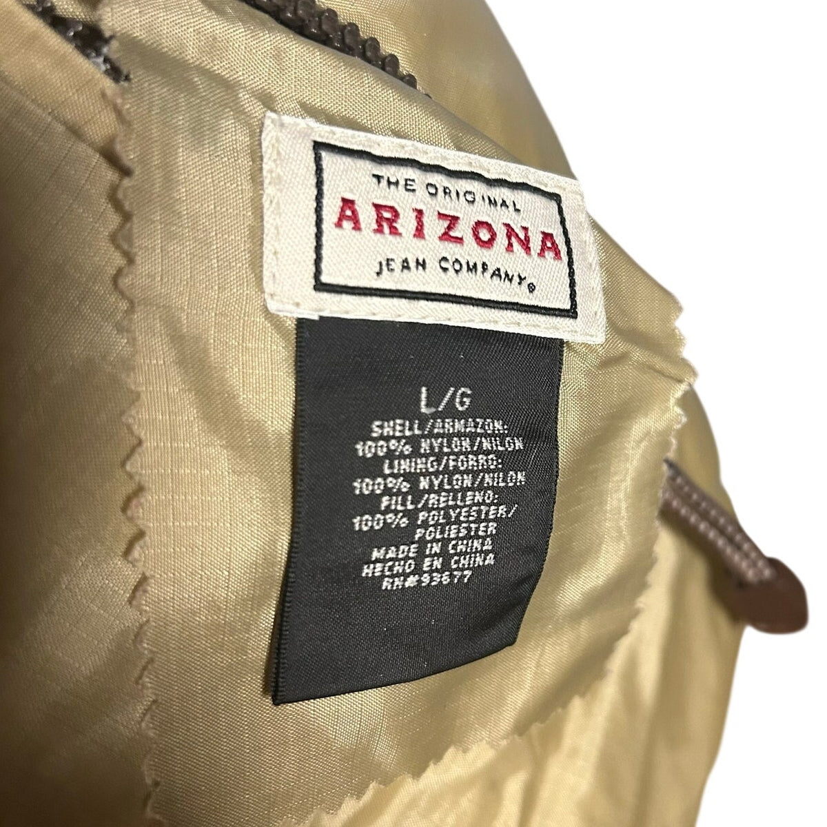 VTG Arizona Jean Co Reversible Puffer Vest Y2K Bronze Tan Gorpcore Large