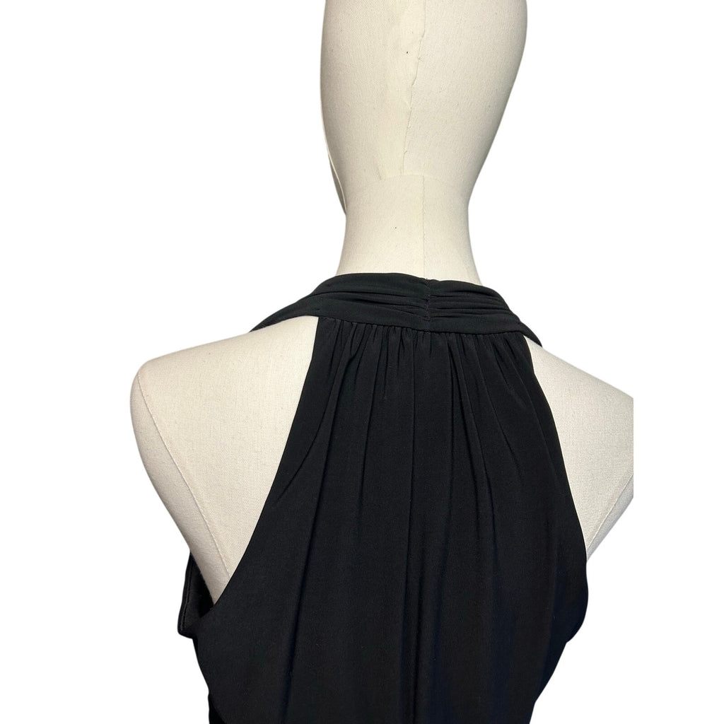 Evan Picone 6 Black Sleeveless Midi Dress Minimalist Formal Cocktail Gown Glam