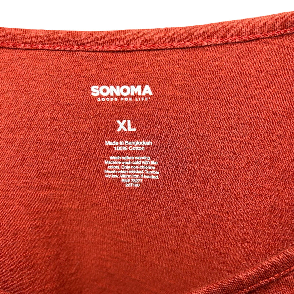 Sonoma Rust Red Cotton Slub Knit Pocket Tank XL Loungewear Casual Minimalist