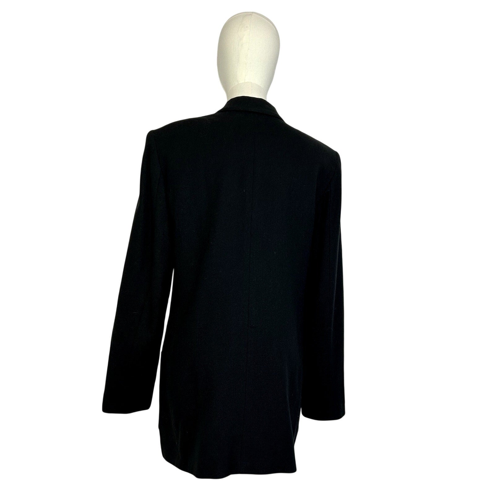 VTG 80s Worthington Black Wool Blazer M Preppy Dark Academia Retro Grunge Boss