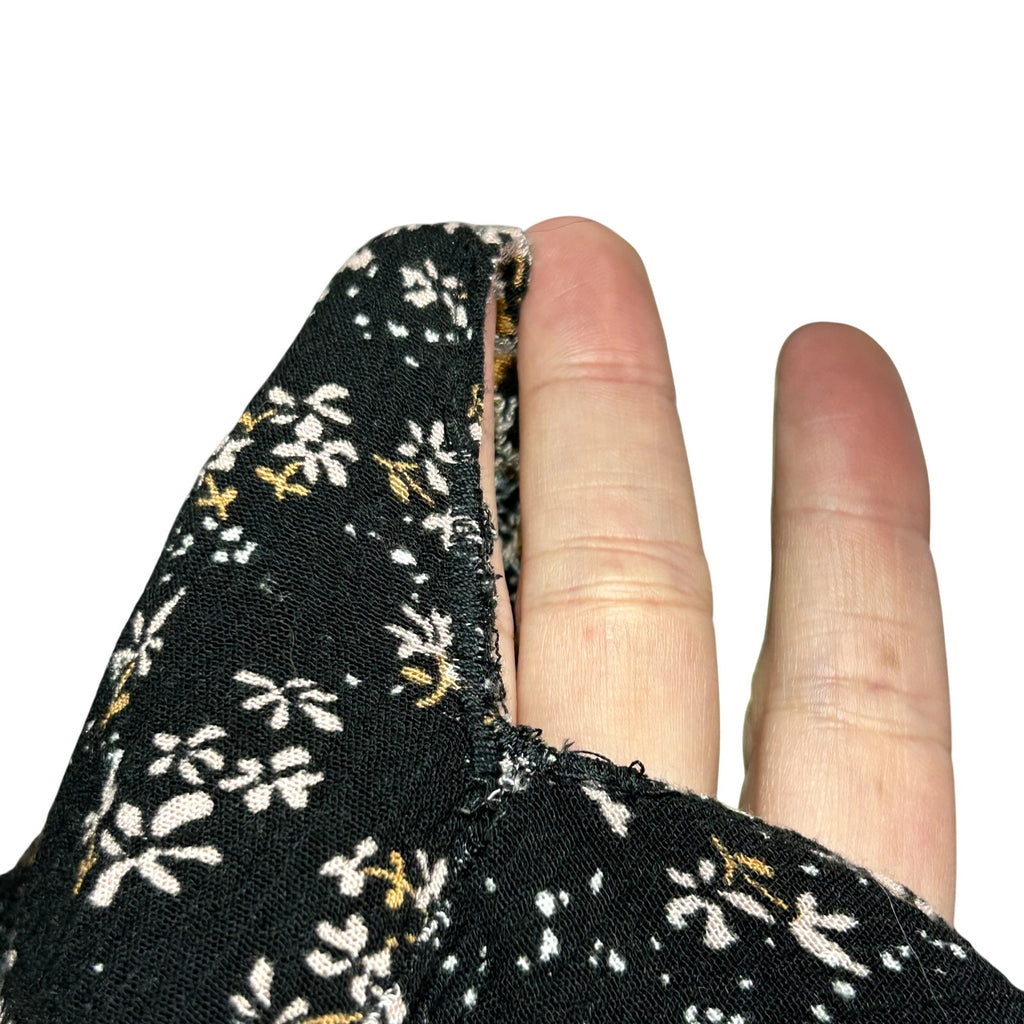 Knox Rose Black Embroidered Boho Floral Tunic Top S Boho Goth Whimsigoth Casual