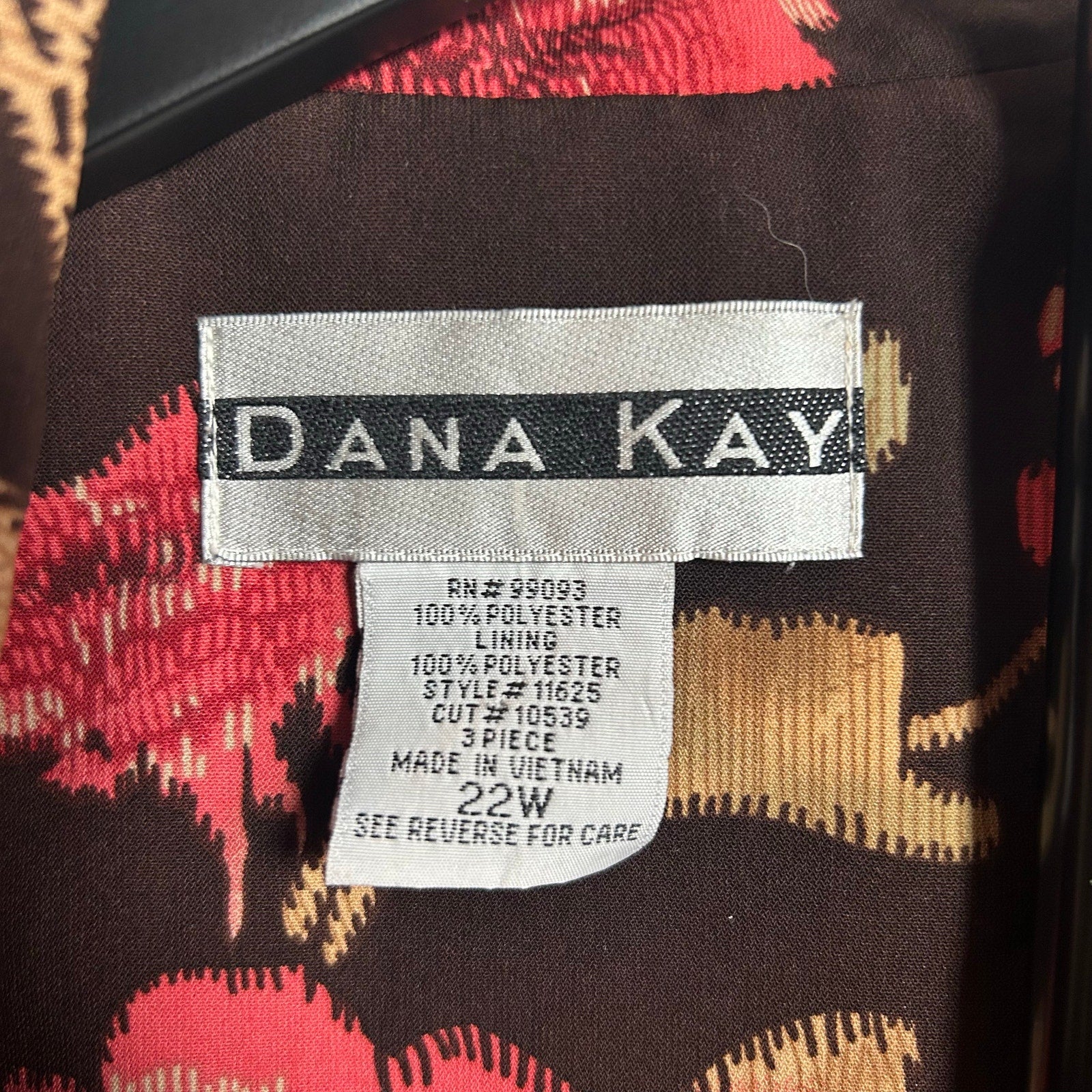VTG Dana Kay Floral Long Duster Coat Brown 22W Y2K Whimsygoth Dark Academia