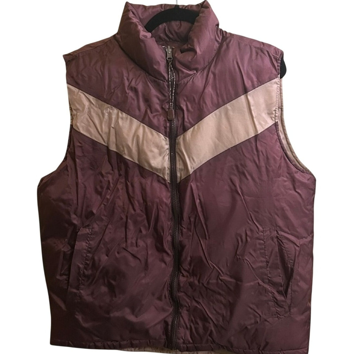 VTG Arizona Jean Co Reversible Puffer Vest Y2K Bronze Tan Gorpcore Large