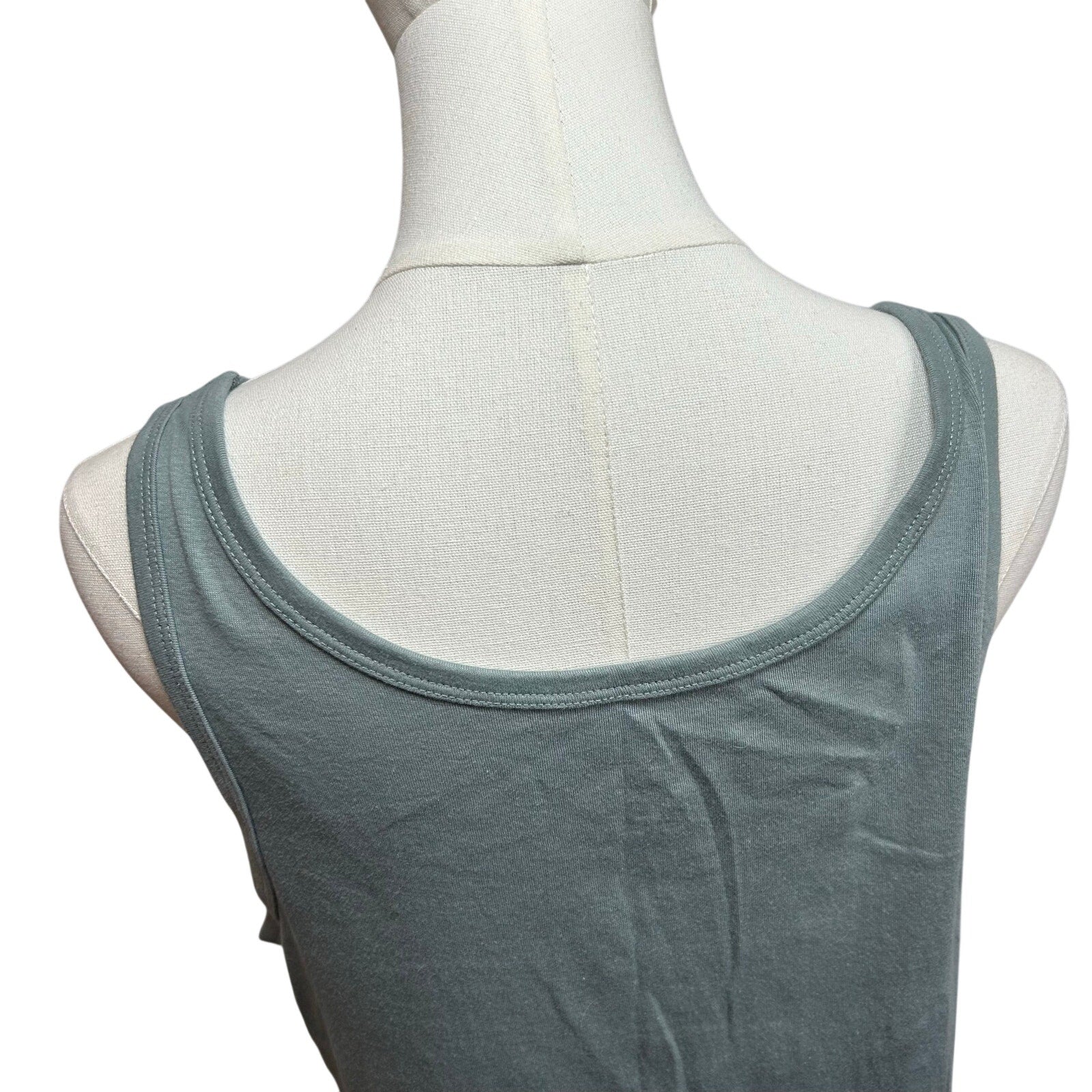 A New Day Gray Scoop Neck Tank Top Ribbed Knit Minimalist Basics XL Loungewear