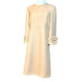 Auth Valentino A Line Dress Pink 44 Wool Silk Ruffle Sleeve Coquette Luxury Glam