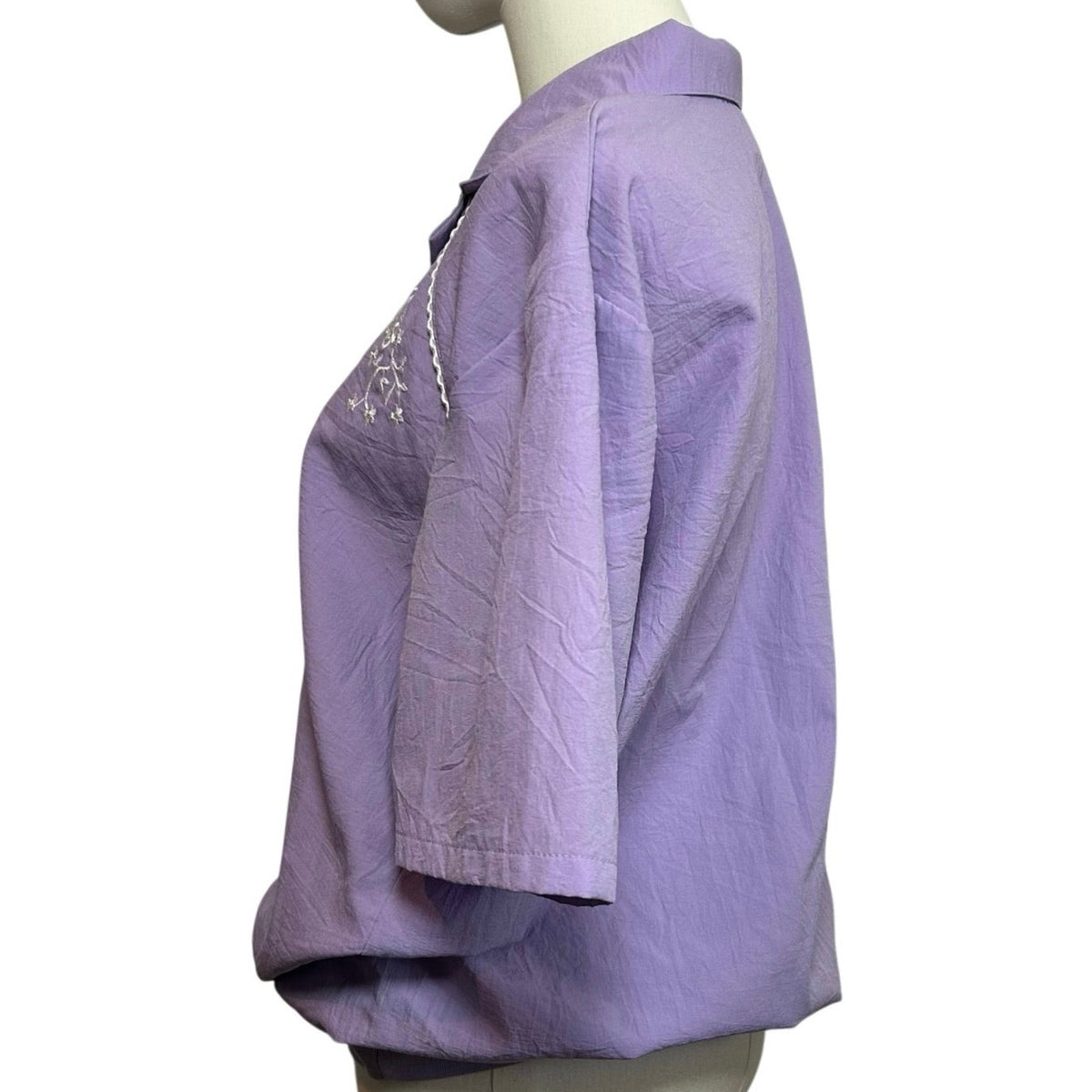 VTG 90s BonWorth Embroidered Floral Pullover Windbreaker Purple Small Gorpcore
