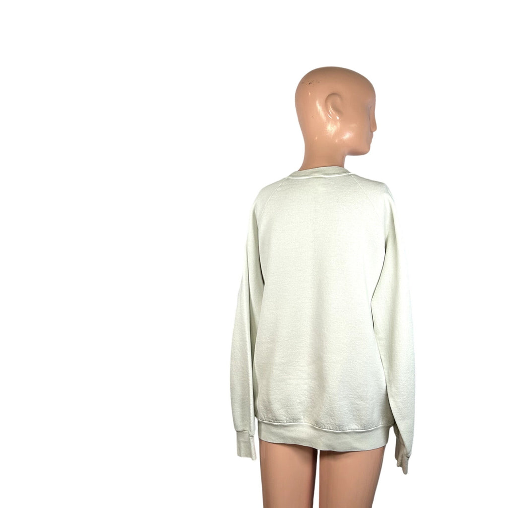 VTG 80s Guess Paris M White Sweatshirt Triangle Logo Dolman Sleeve Streetwear