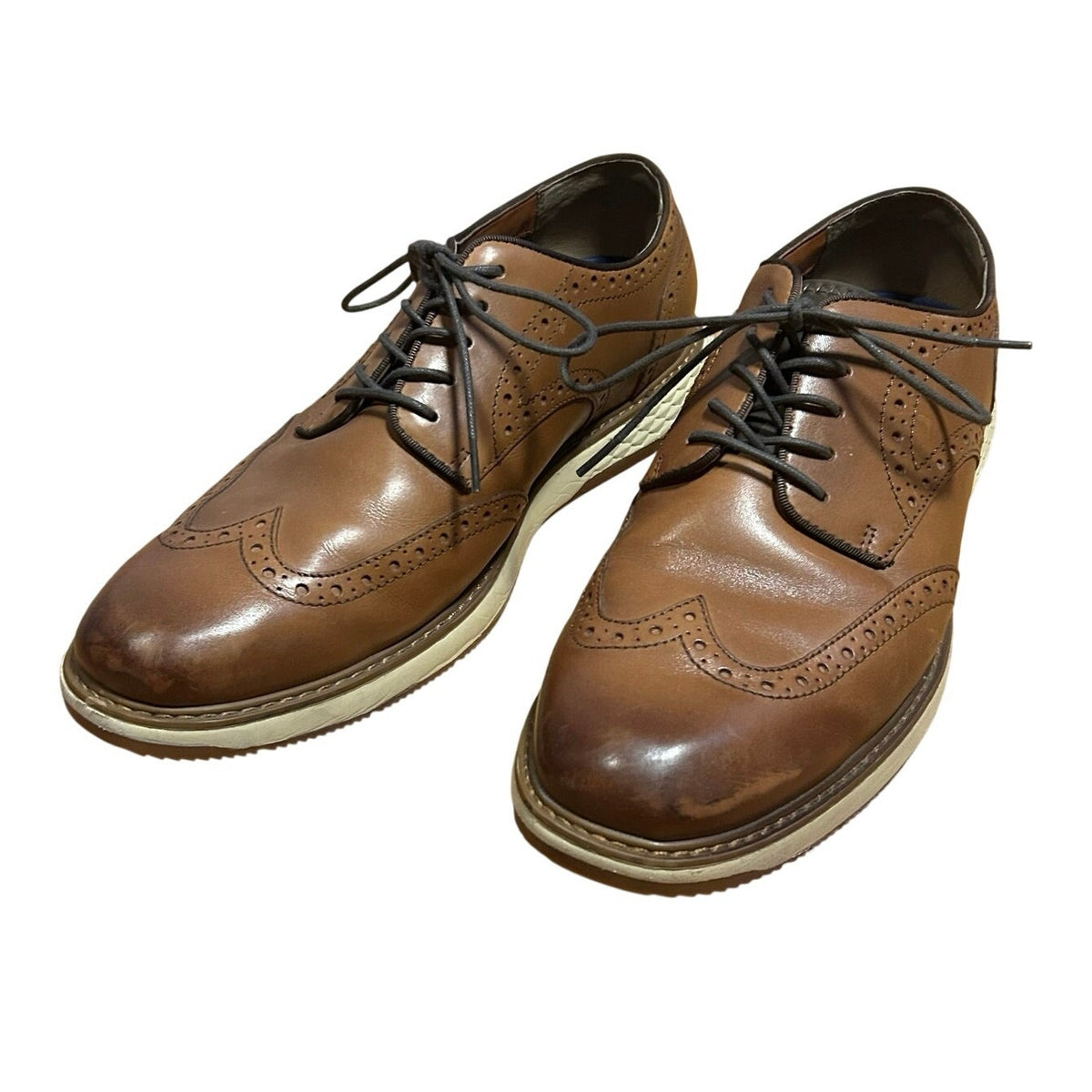Vince Camuto Brown Leather Dress Shoes Men's 10.5 Professional Oxfords Academia