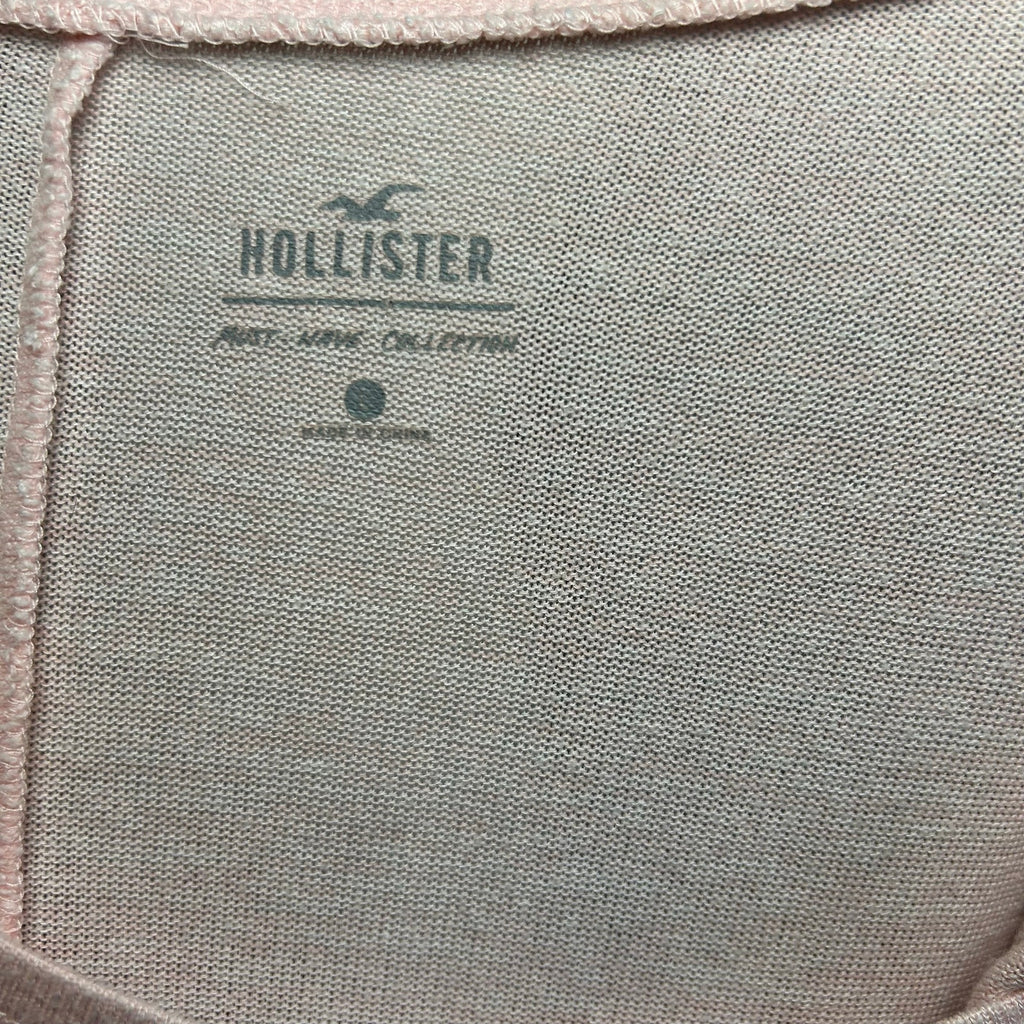 Hollister Pink Raw Hem Knit Long Sleeve Pullover Top Soft Coquette Casual Y2K