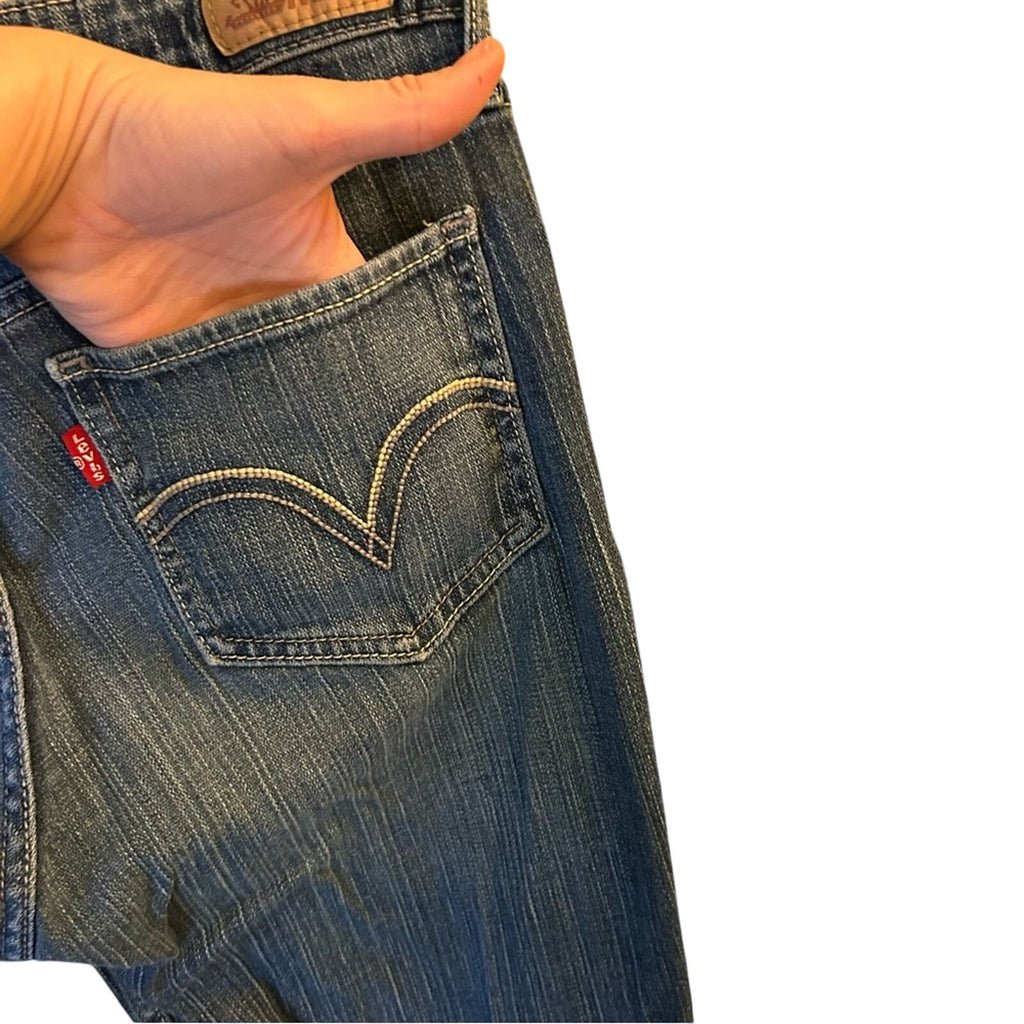 Levi's 518 Super Low Rise Boot Cut Jeans Size 9 Y2K Medium Light Wash Stretch