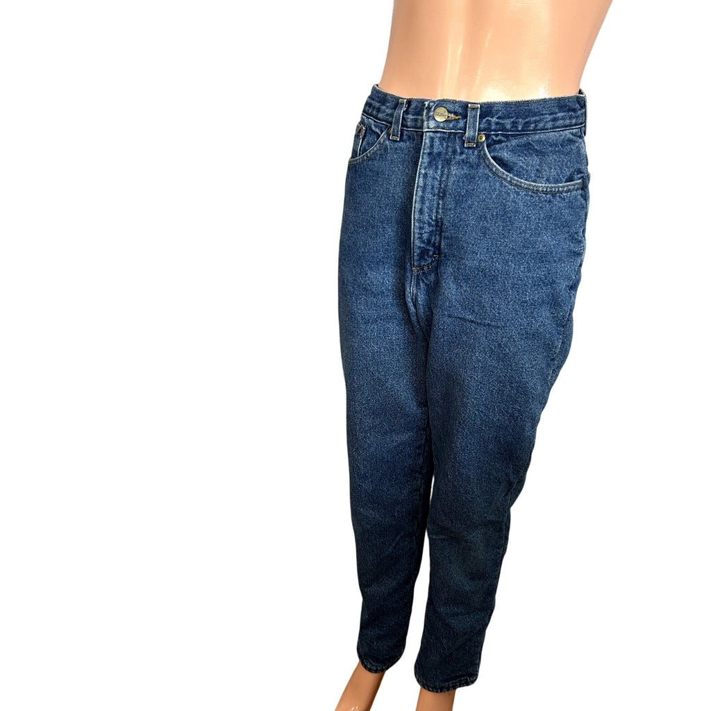 VTG 90s LL Bean 27 Blue Fleece Lined Denim Jeans Double L High Rise Warm USA
