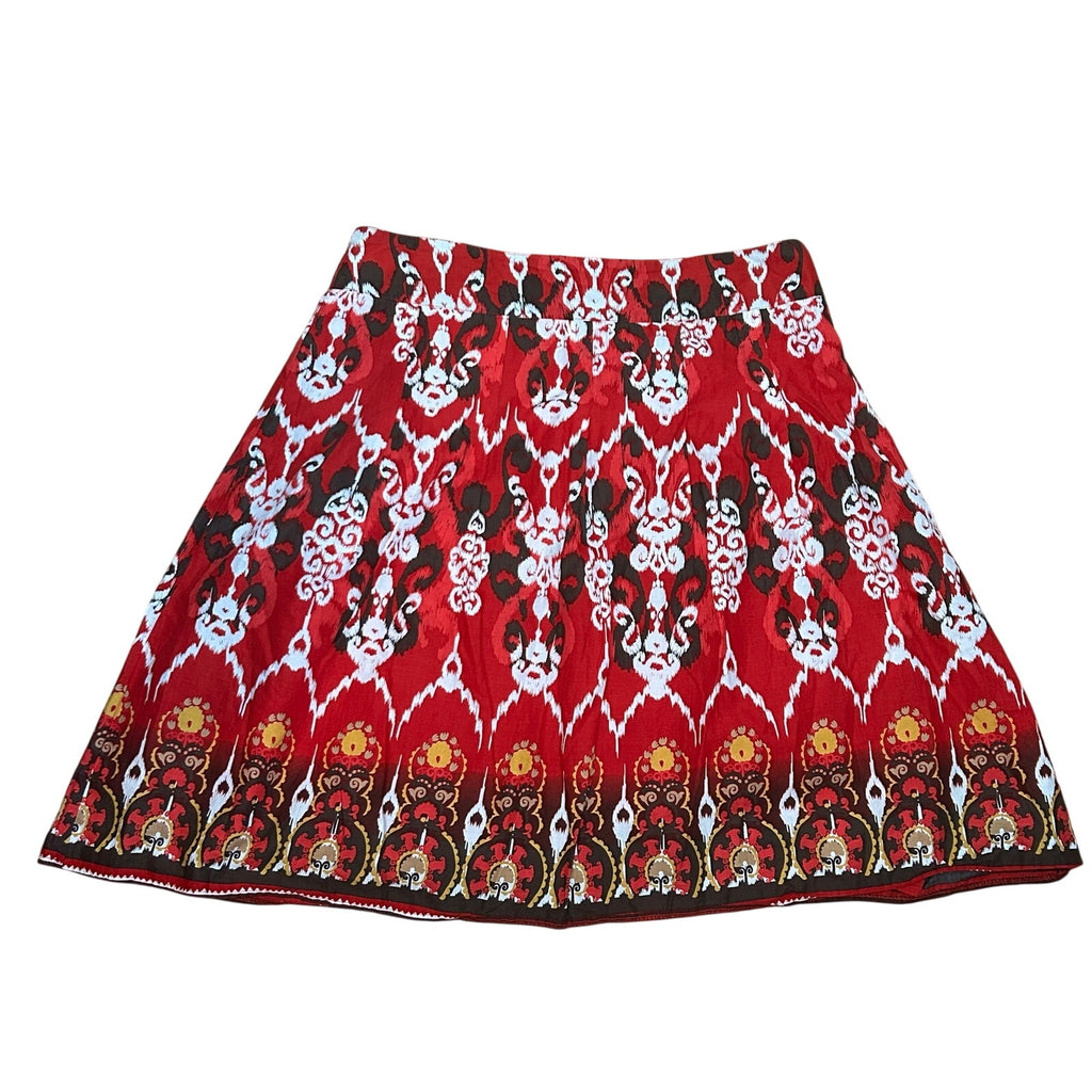 Notations Red Black L Midi Skirt Y2K Boho Whimsigoth Cotton Casual Retro Witchy