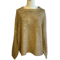 Vince Camuto Sequin Raglan Pullover Sweater NWT Camel Gold Sz L MSRP $69 Party
