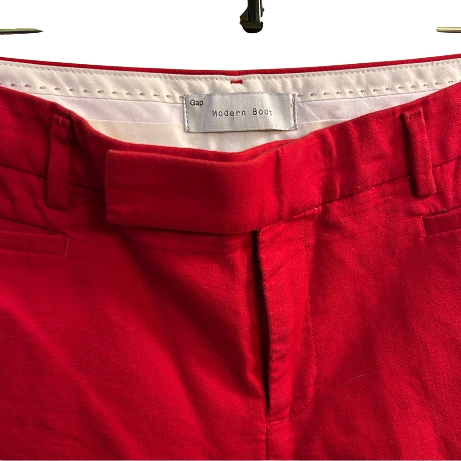 Gap Modern Straight Pants Size 8 Bright Red Stretch Lux Career Bold Pop of Color