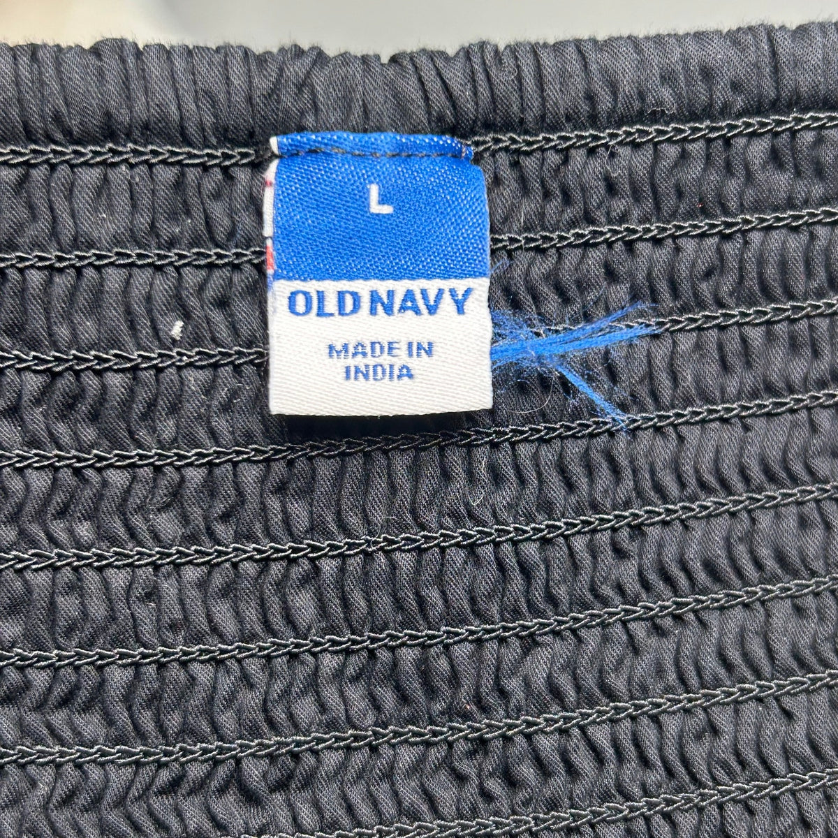 Old Navy Black L Empire Waist Puff Sleeve Top Boho Peasant Cottage Minimalist