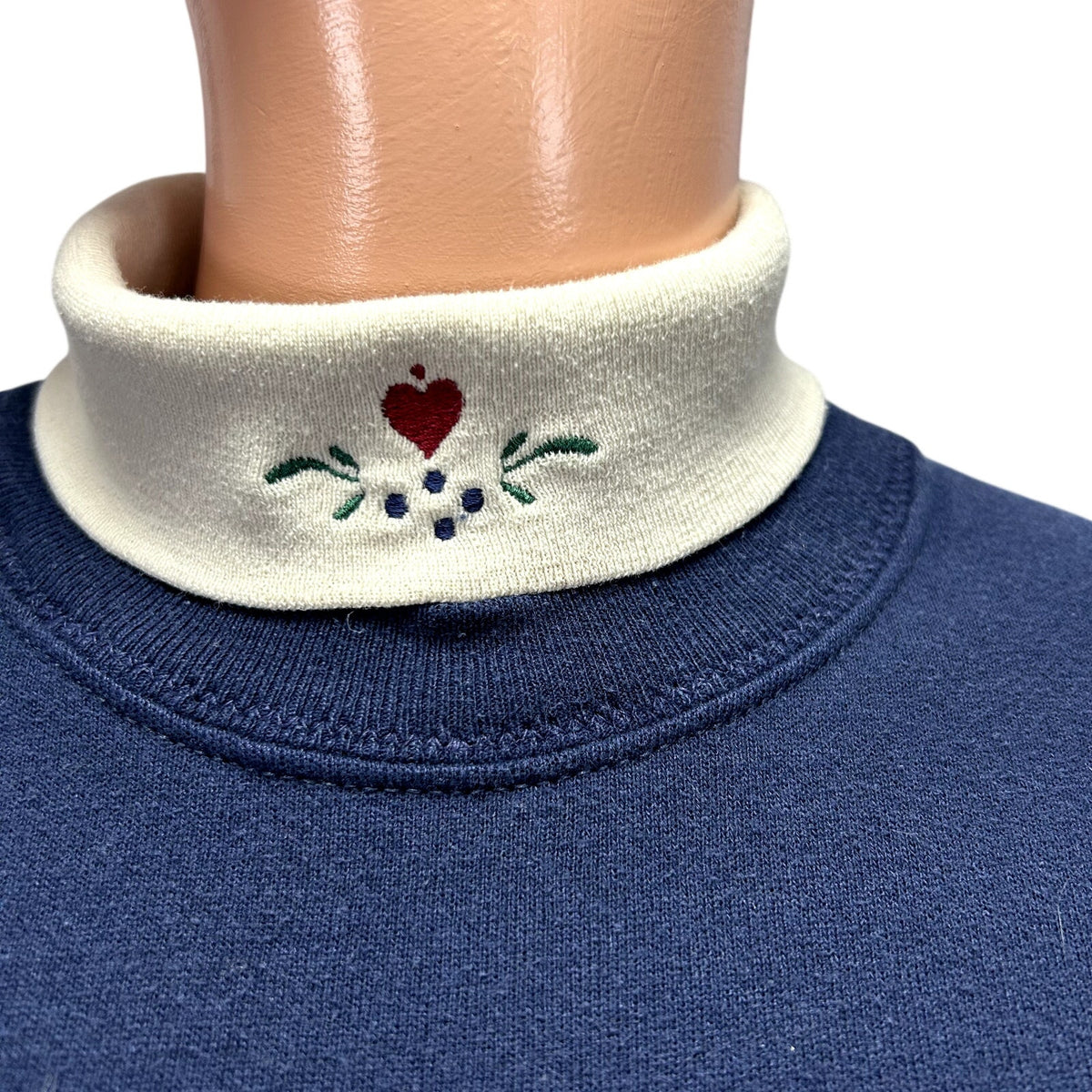 VTG 90s L Navy Farm Scarecrow Sweatshirt Teacher Grandmacore Cottagecore Barn