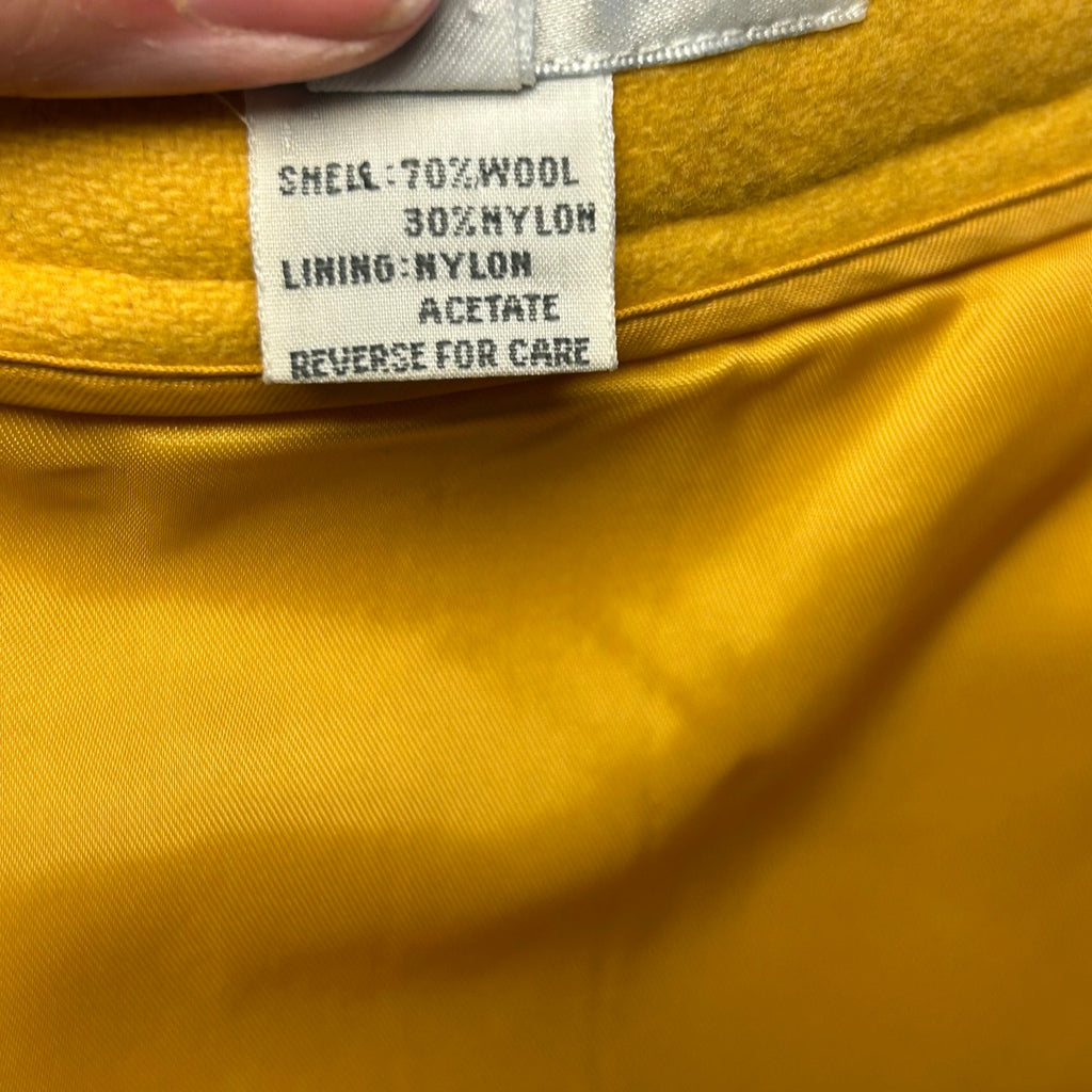 VTG 70s Peabody House Yellow Wool Pleated 4 Midi Skirt Pockets Boho Retro Twee