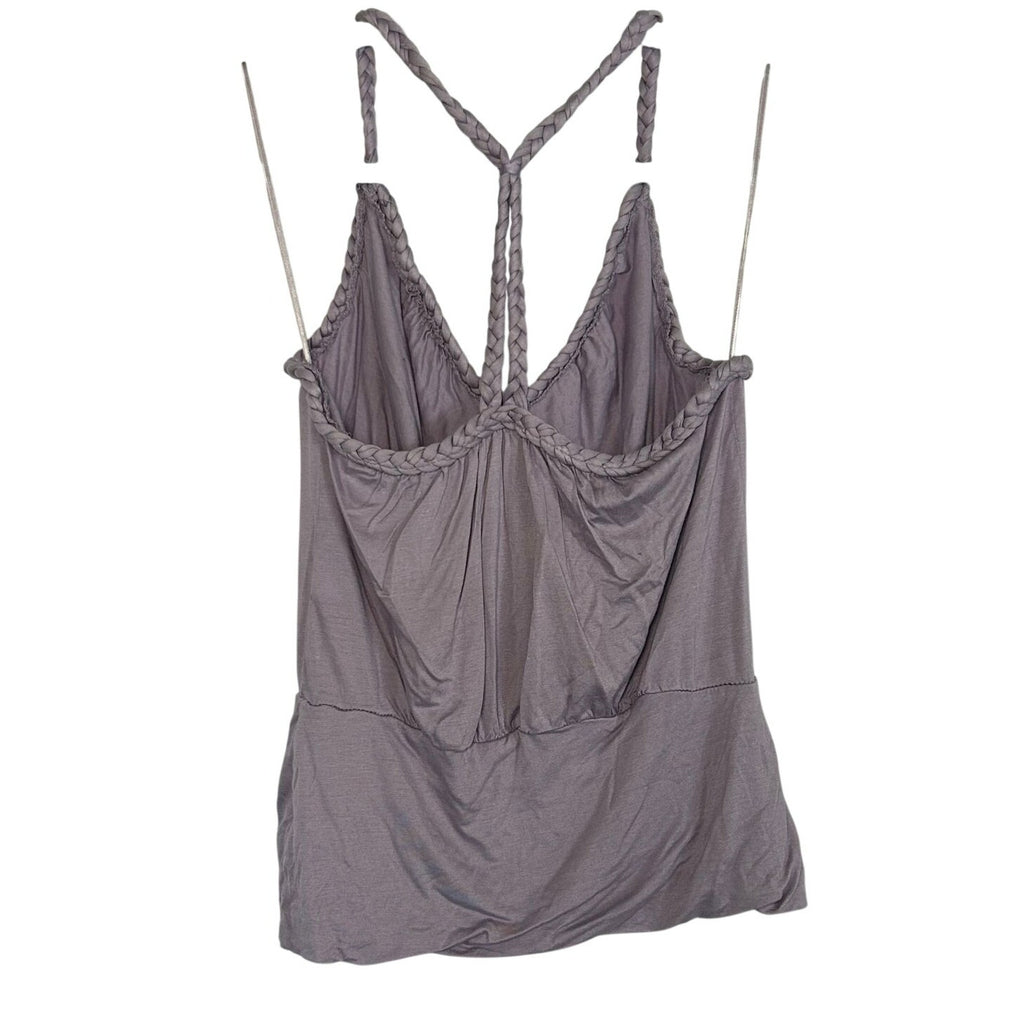 H&M Lilac Purple Braided Racerback Tank Top Boho Summer 2009 Y2K Medium Viscose