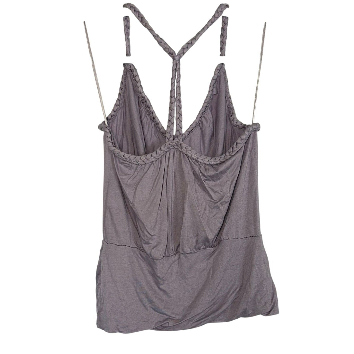 H&M Lilac Purple Braided Racerback Tank Top Boho Summer 2009 Y2K Medium Viscose