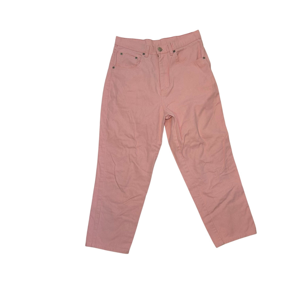 VTG 90s J.B. Blue High Waist Cropped Denim Jeans Pink Size 6/8 Tapered Y2K