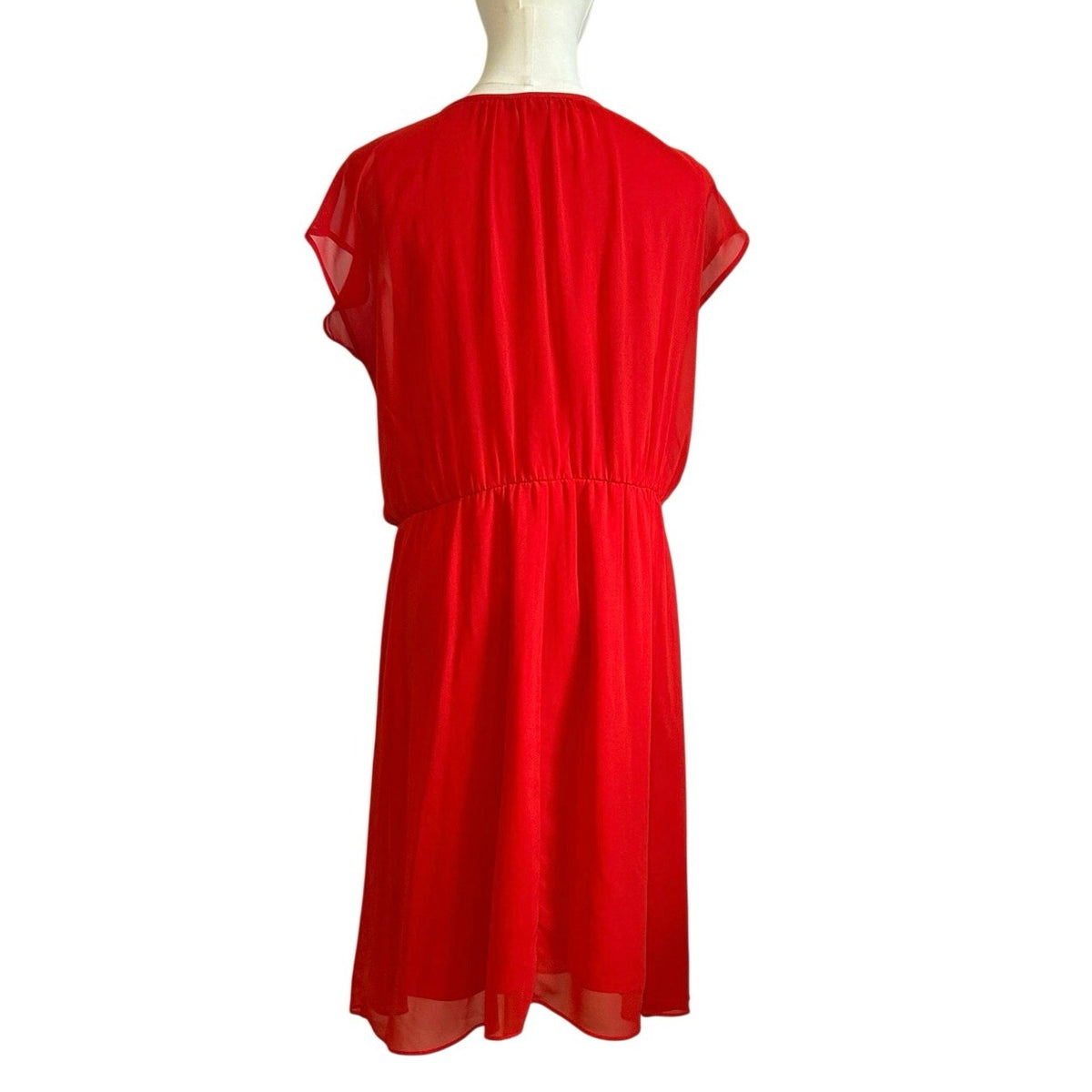 I.N. Studio Red Knee Lenght Midi 14 Dress Minimalist Preppy Glam Coquette Casual
