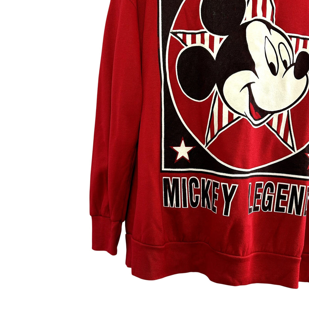 VTG 90s Disney XL Red Mickey Legends Graphic Sweatshirt Streetwear Kidcore Happy