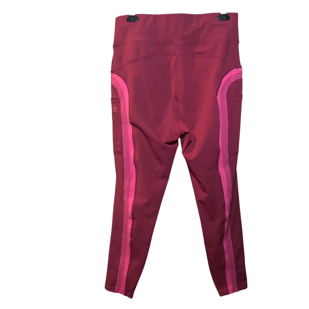 Pop Fit High Waisted Pocket Leggings Magenta Pink 2X Activewear Yoga Two Tone