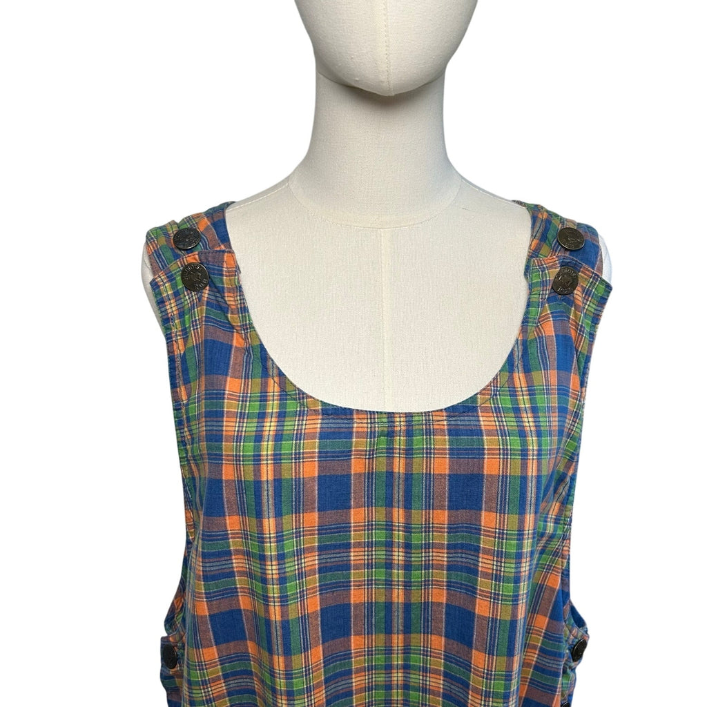 VTG 90s Hunters Run 8 Plaid Sleeveless Jumper Mini Dress Grunge Preppy Indie