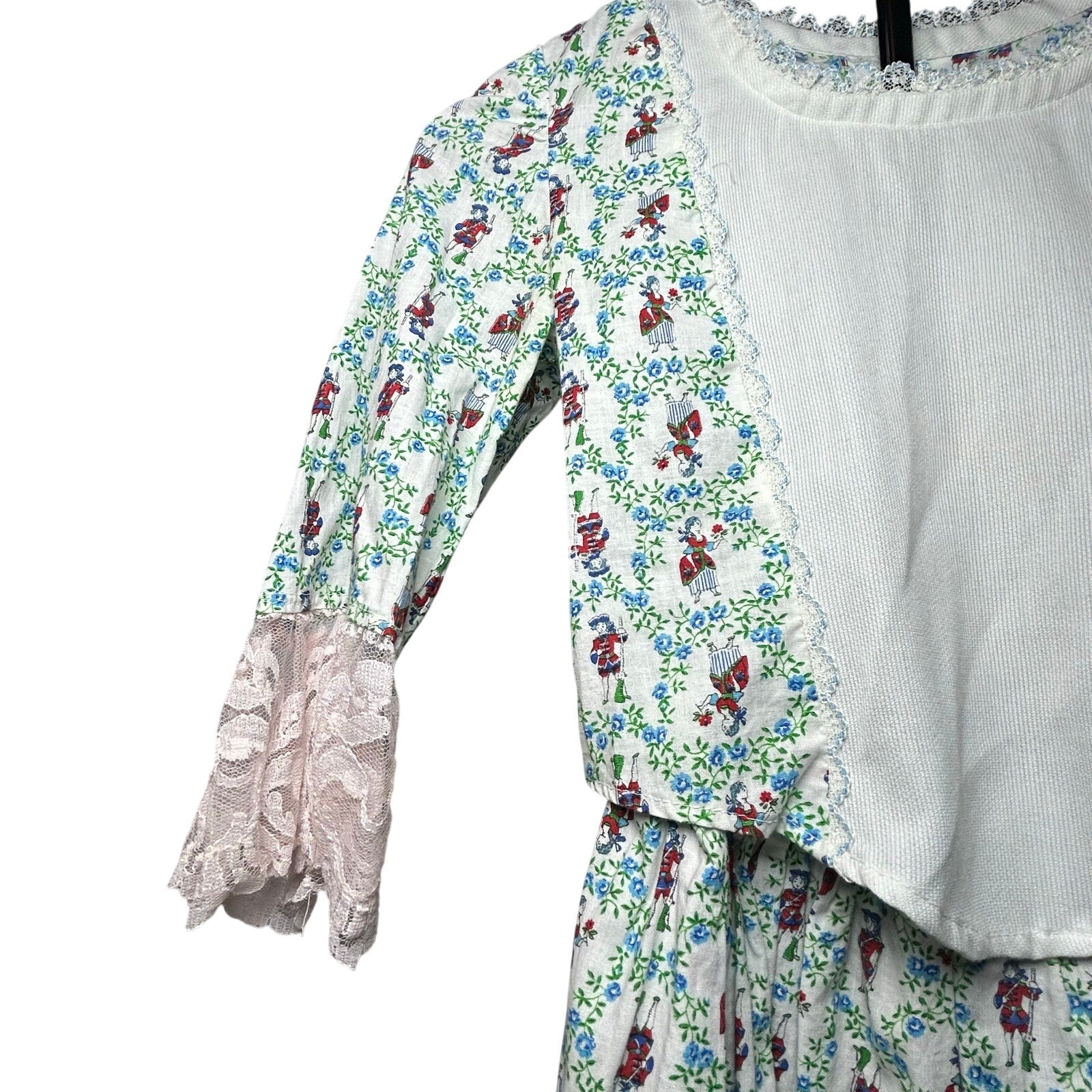 70s Bicentennial Prairie Two Piece Set Floral Colonial Print XS Small