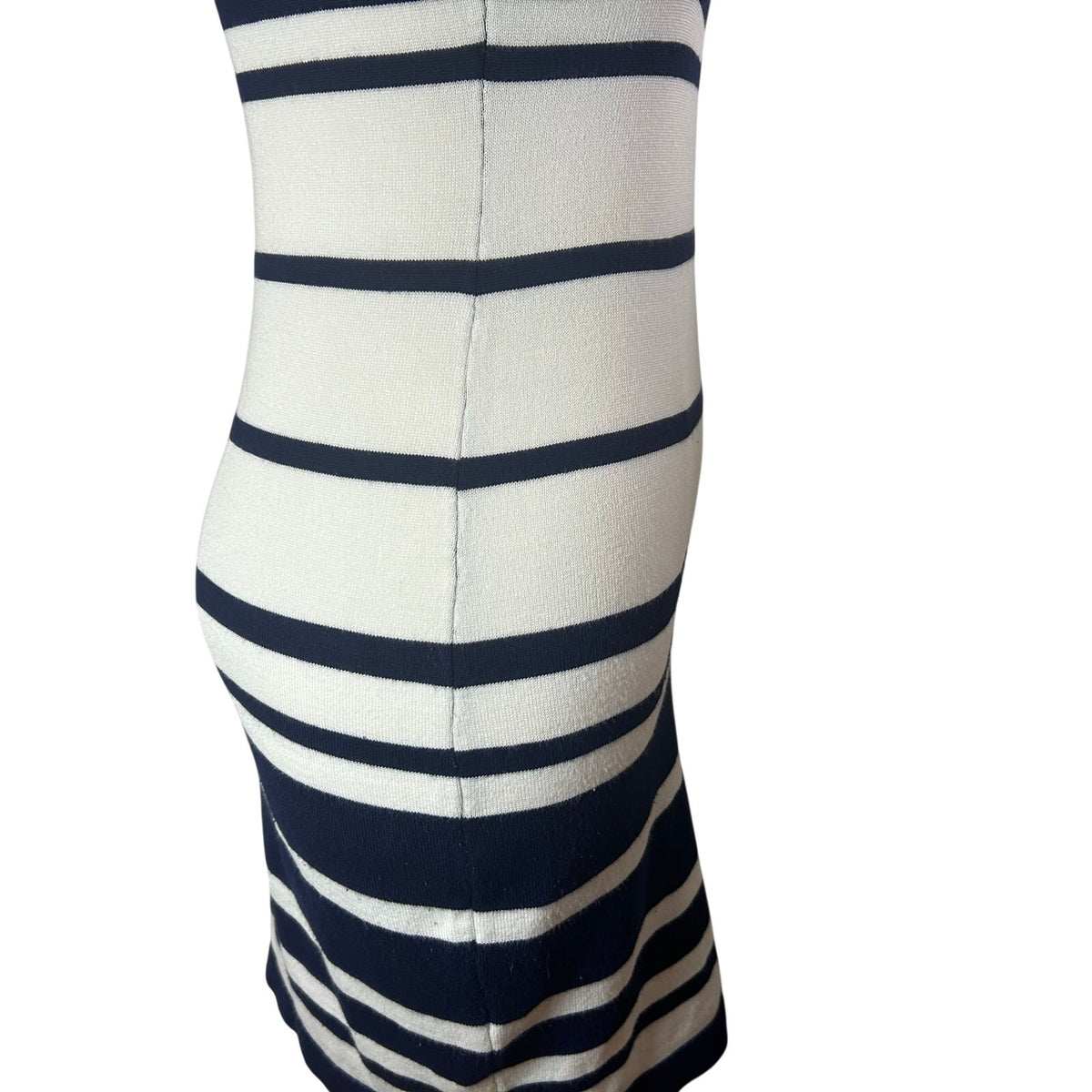 Two-O-Two Co Ltd Striped Knit Bodycon Dress Navy White Small