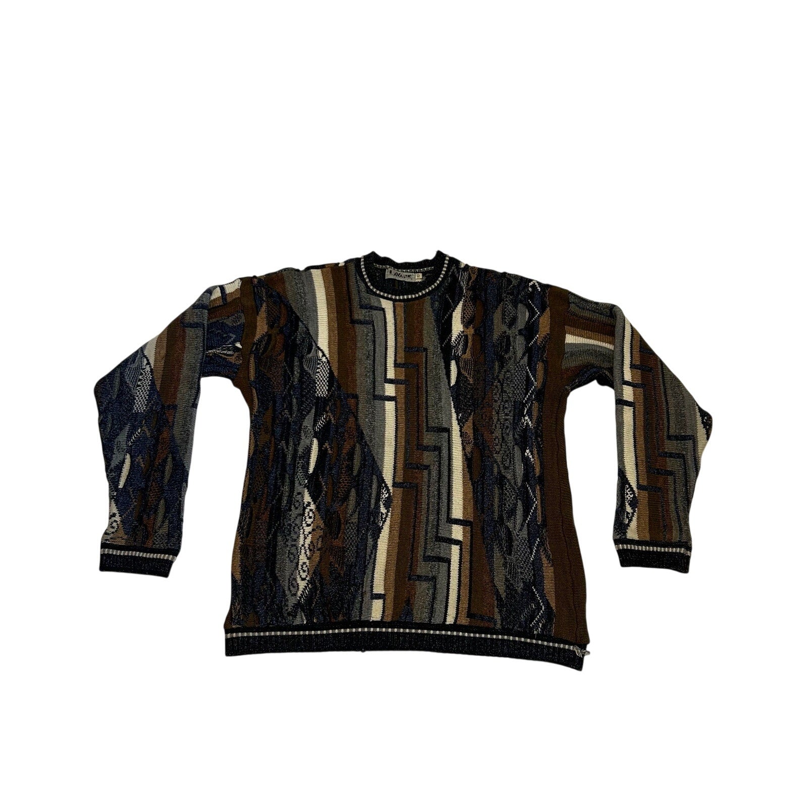 VTG 80s Lavane Brown Cosby Crewneck XL Sweater Retro Grunge Streetwear Casual