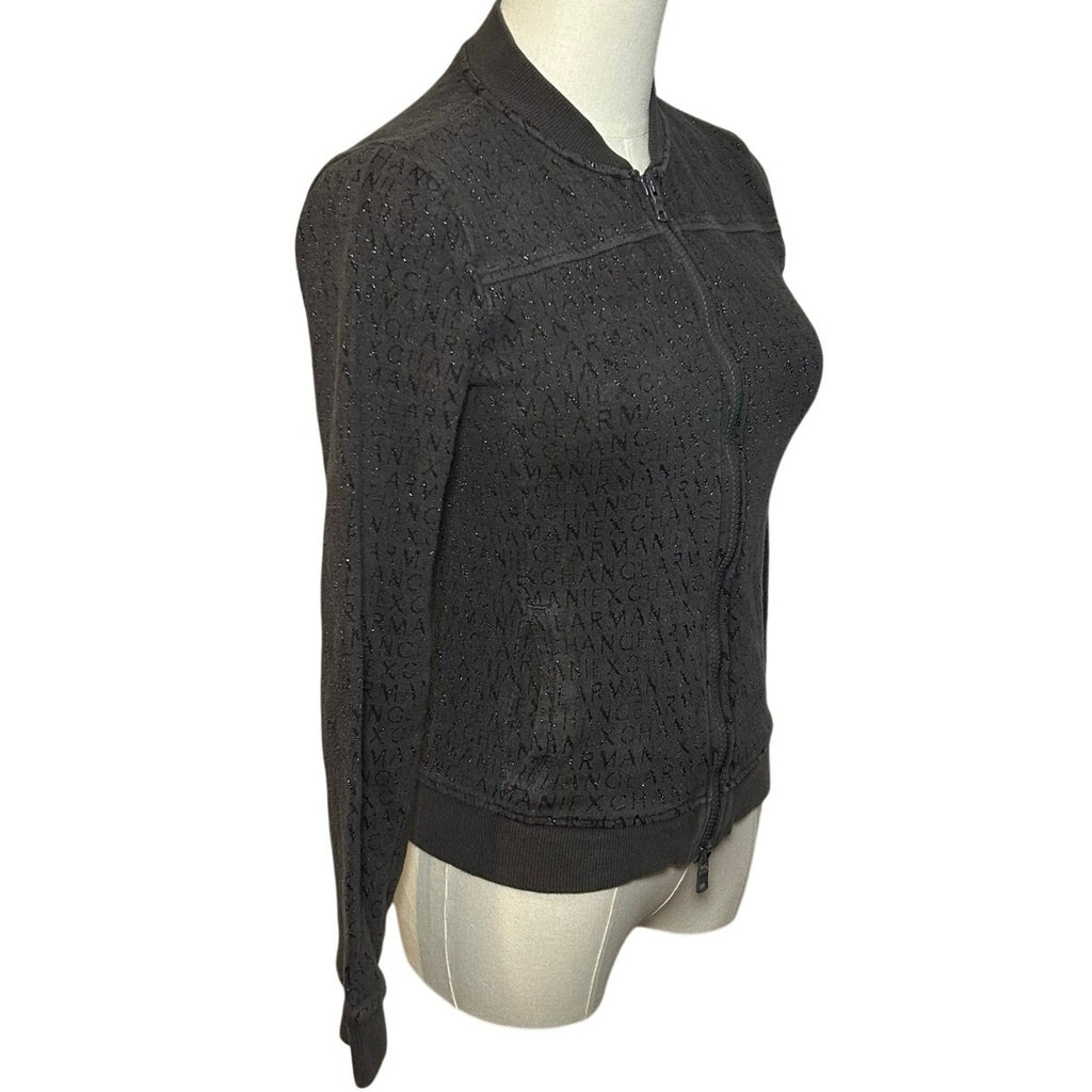Armani Exchange Gray Zip Mock Neck Athletic Jacket Small Minimalist Gorpcore