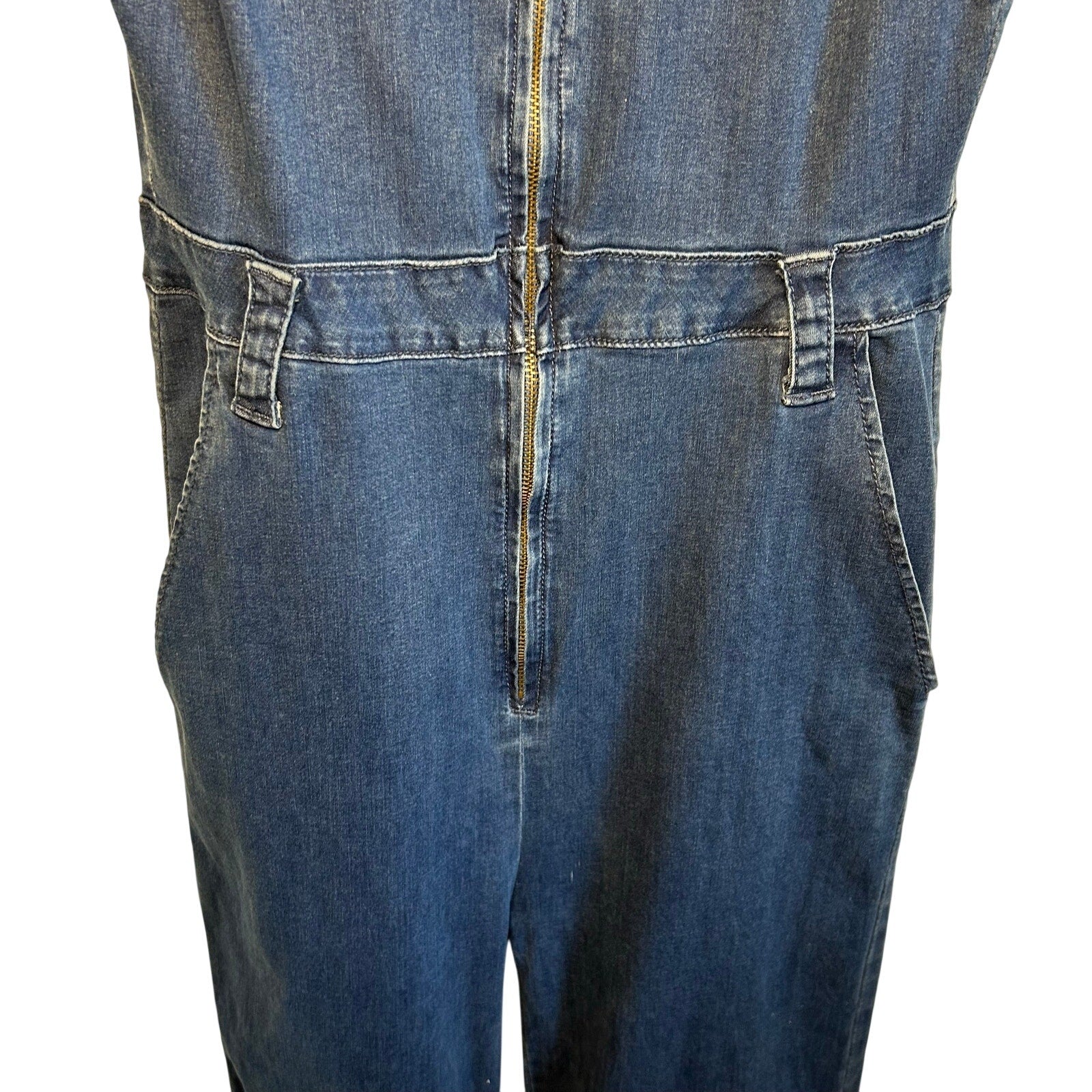 American Bazi Denim Utility L Jumpsuit Dark Blue Casual Streetwear Coveralls