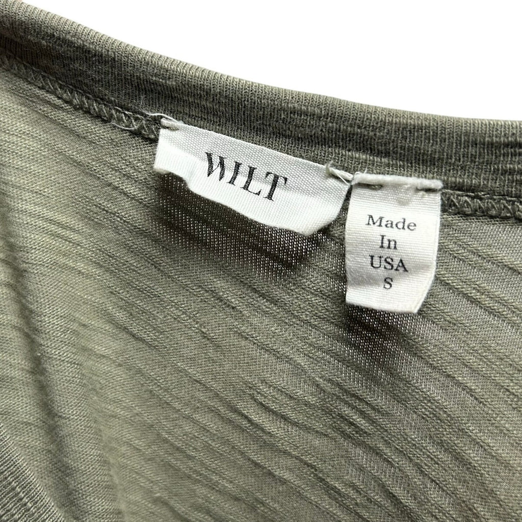 Wilt Slub Knit Tiered Midi Dress Sage Green S