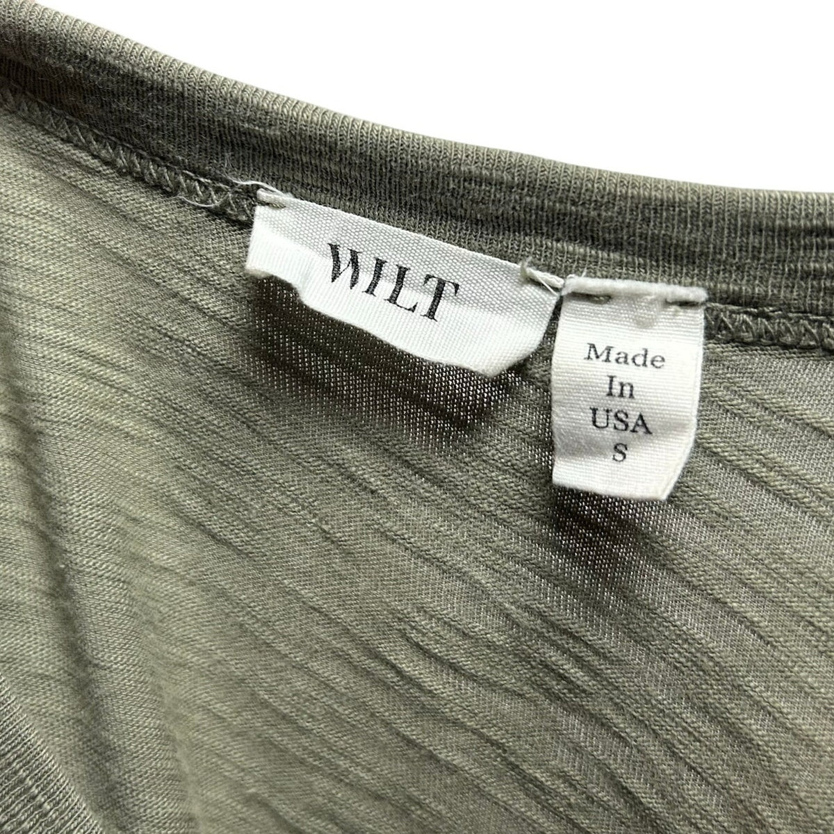Wilt Slub Knit Tiered Midi Dress Sage Green S