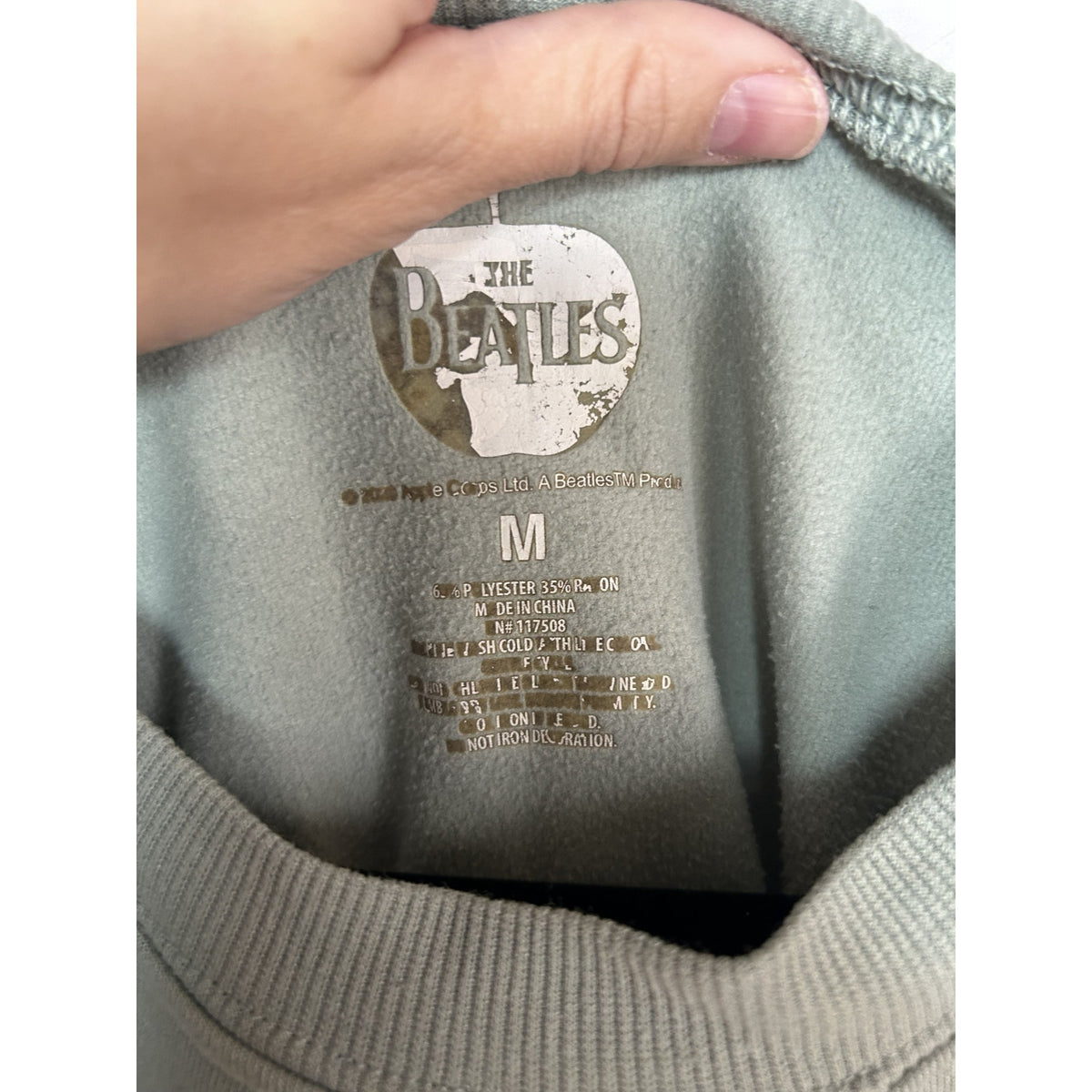 The Beatles With The Beatles Album Graphic Crewneck Sweater Sage Green Medium