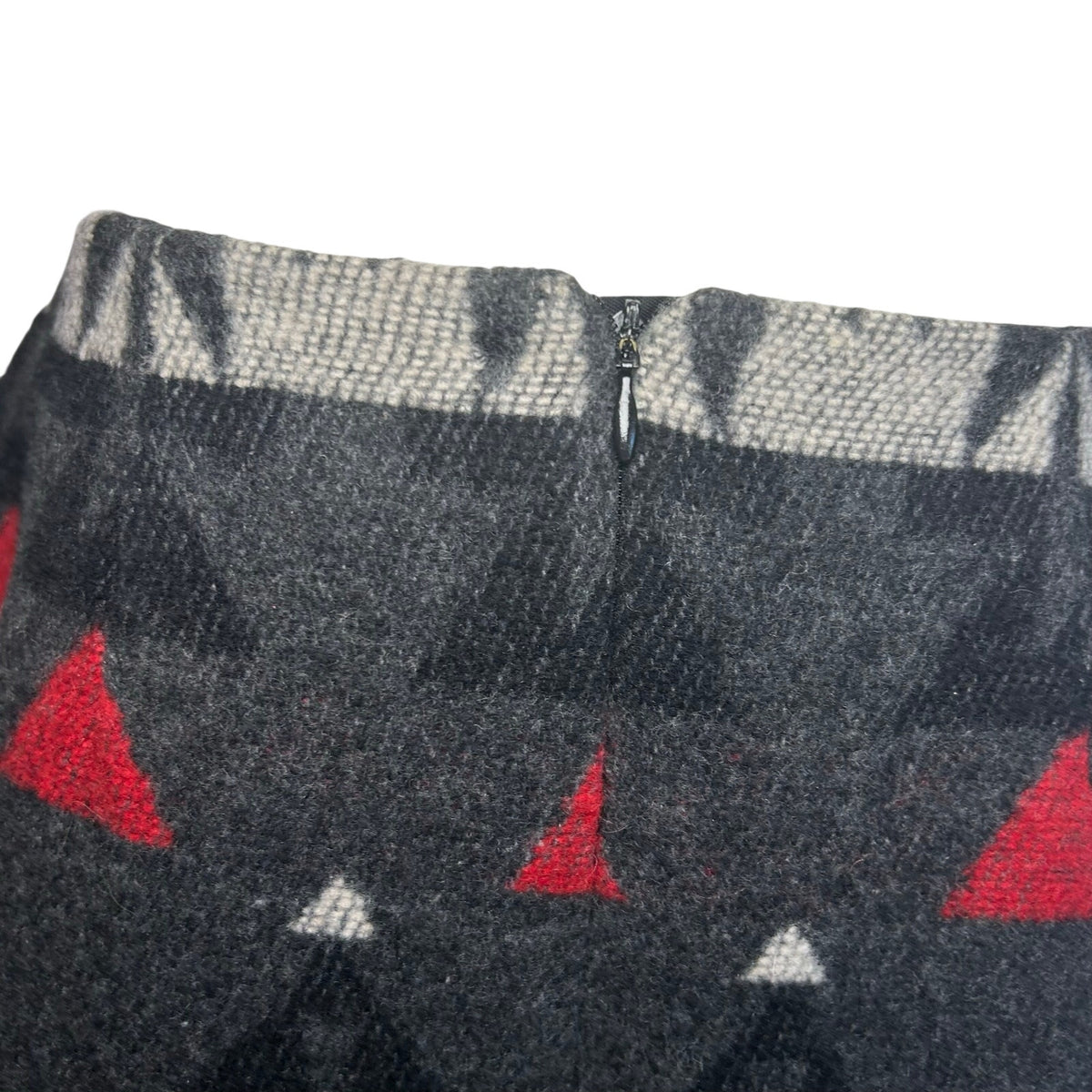 VTG The Last Best Place Southwestern Wool Blend Mini Skirt Black Red Aztec Sz 10