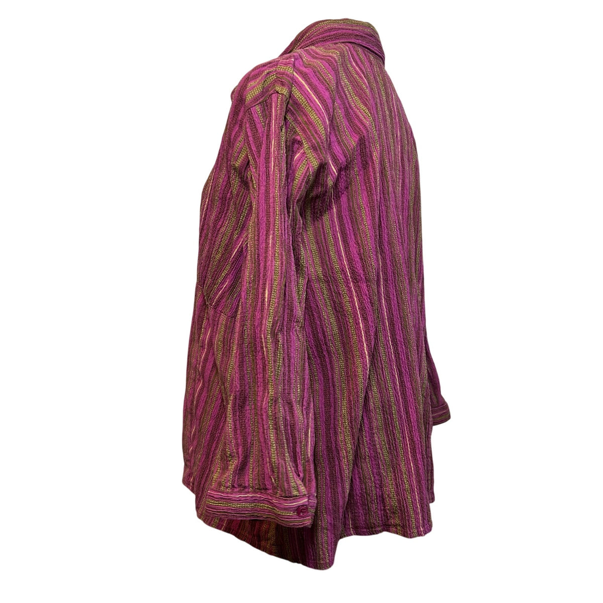 Christopher & Banks XL Purple Striped Seersucker Tunic Boho Casual Top