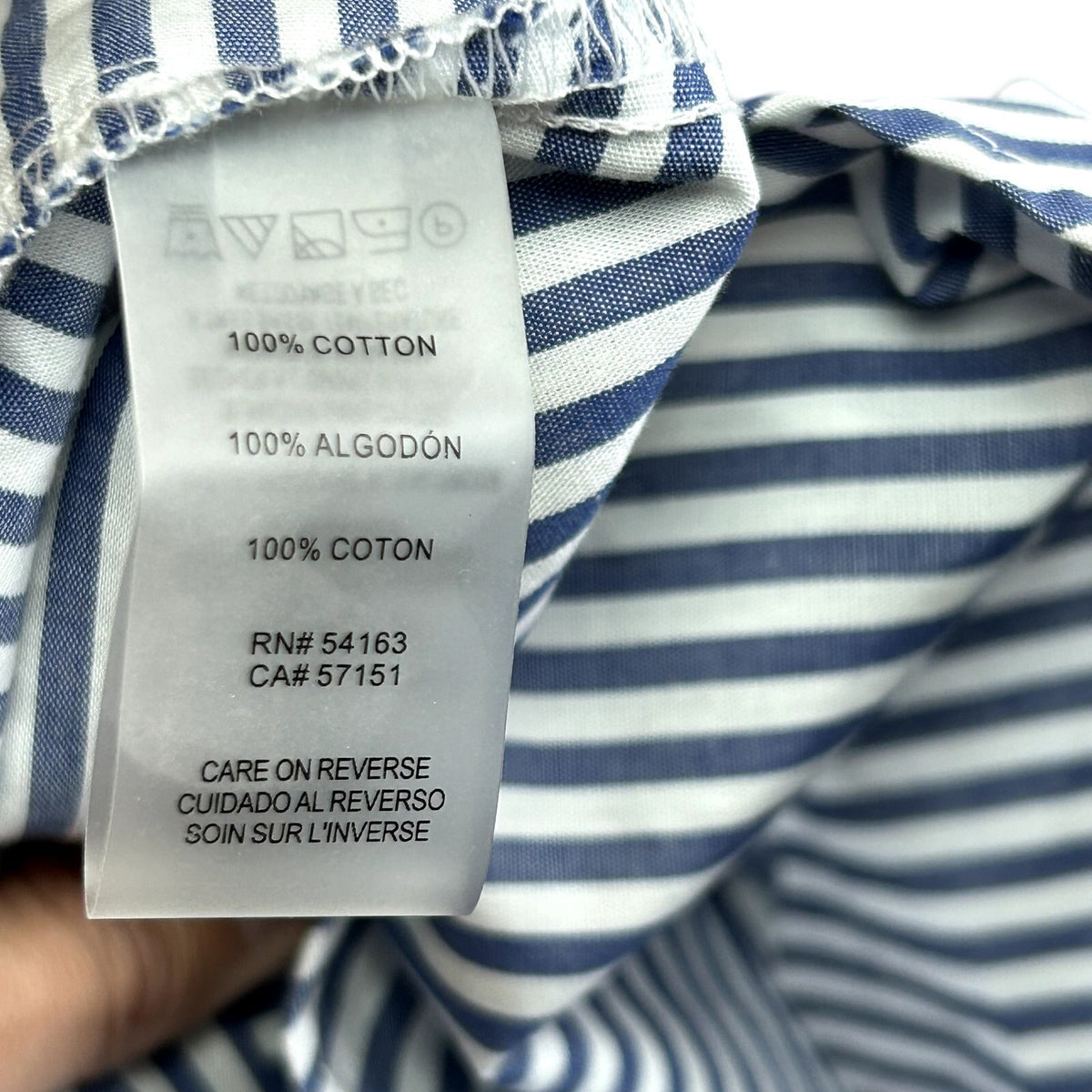 Tommy Hilfiger Blue White Striped Ruffle 14 Shirt Dress Cotton Coastal Preppy