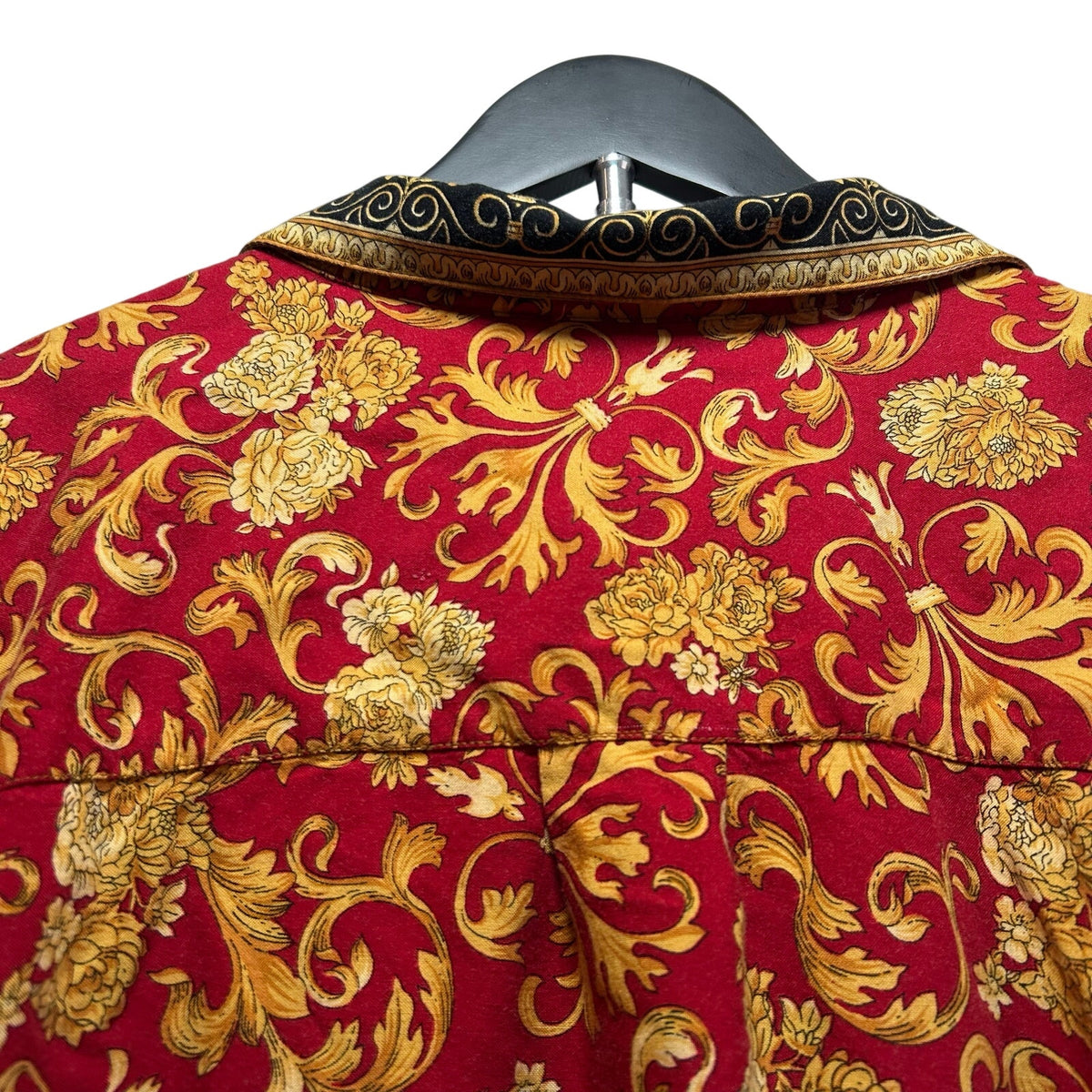 VTG Kathryn Deene Blouse Red 26/28 Boho Floral Baroque Top Plus Size Bold