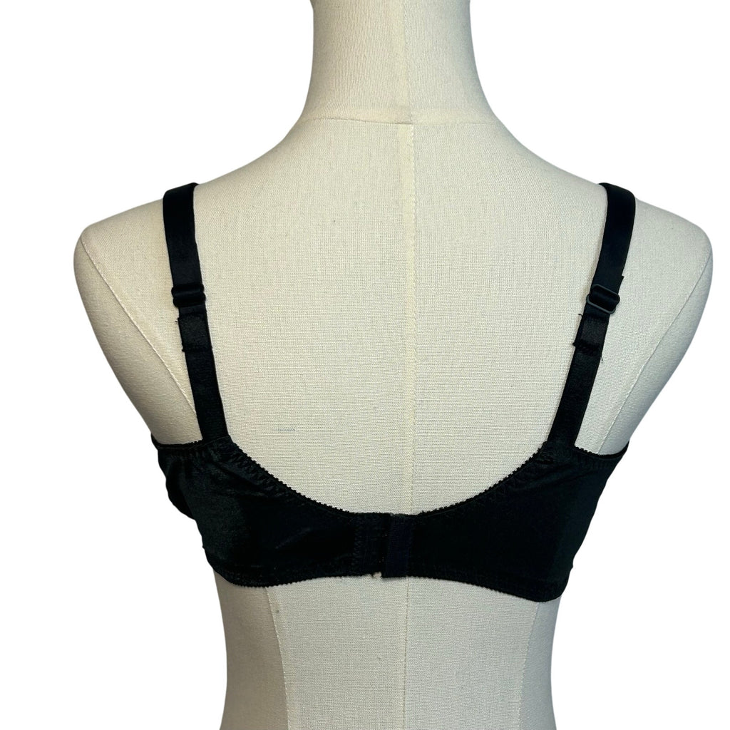 VTG 90s Bestform Black Lace Bullet Bra 38DD Retro Pinup Mid-Century